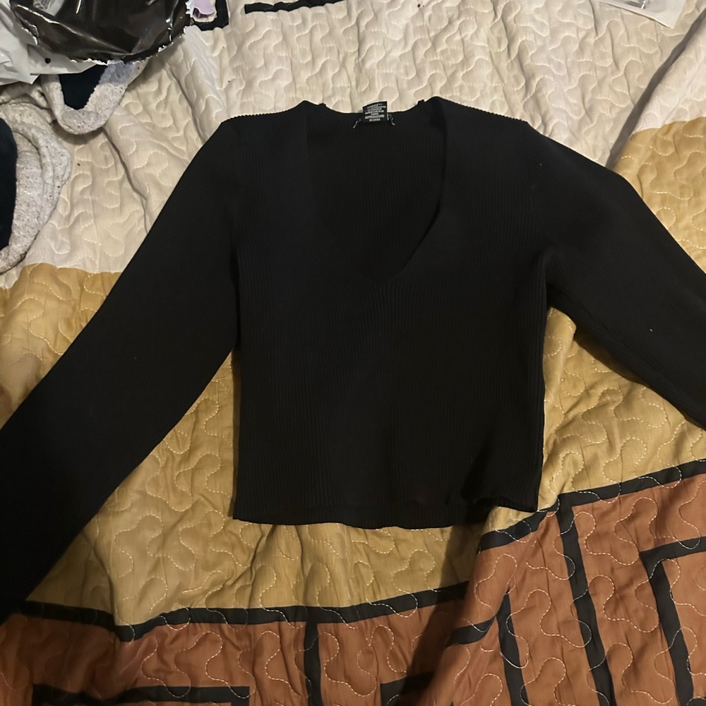 Sincerely Jules Black Ribbed Top